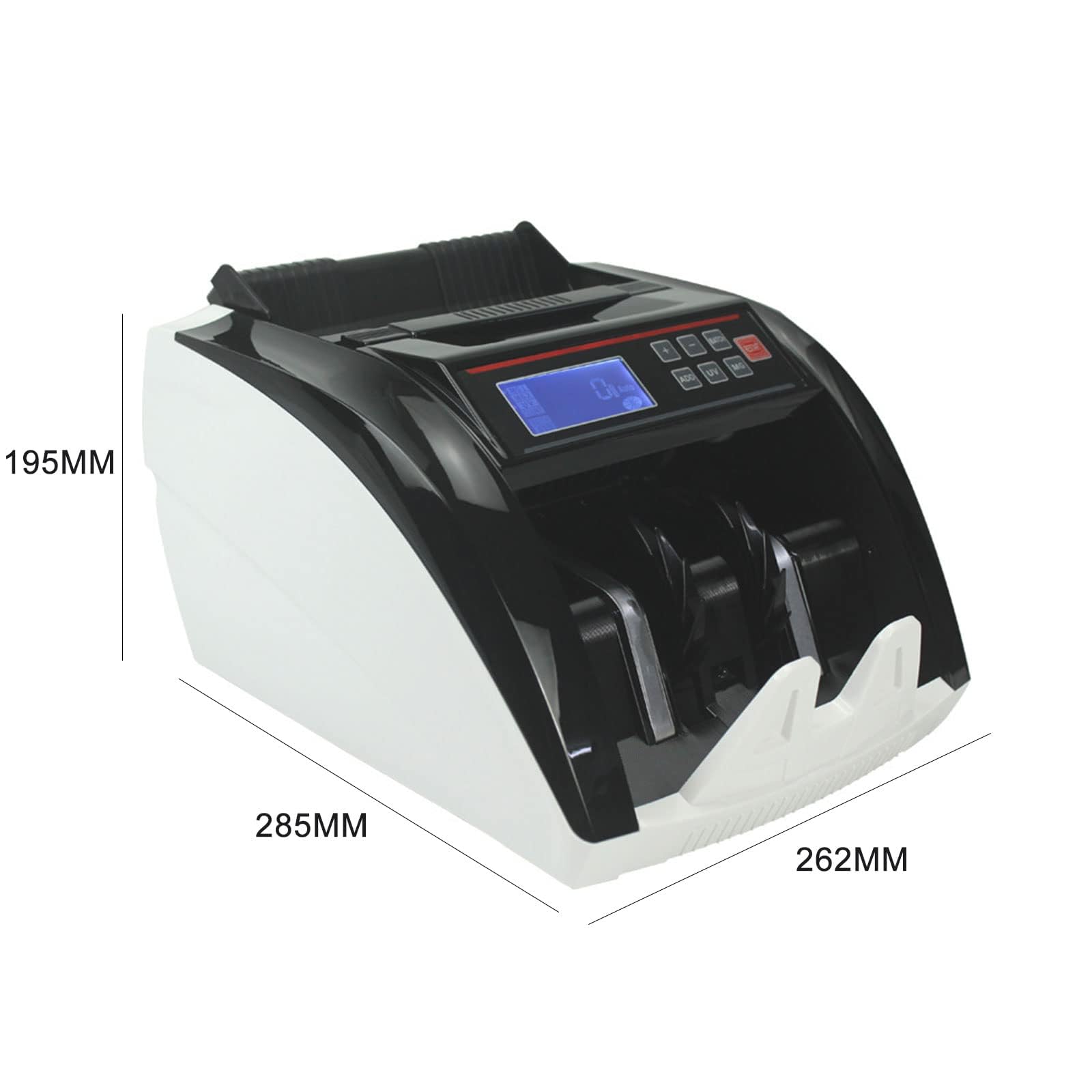 Contador de billetes con detección UV MG IR, máquina de contador de dinero de 1000 notas/mínimo, contador de efectivo multidivisa con pantalla LED, modo por lotes y comprobación de falsificaciones