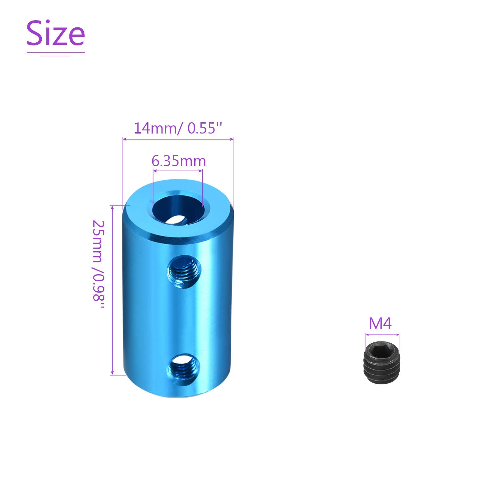 Rigid Shaft Couplings - 1/4" Aluminum Alloy -3 Rigid Shaft Couplings - 1/4" Aluminum Alloy -3