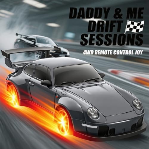 Image of RC Drift Car, 1:24 Scale Remote Control Vehicle with LED Lights,Drifting Tires&Two Batteries, Racing Sports Toy Idea Gift for Adults Boys Girls and Kids