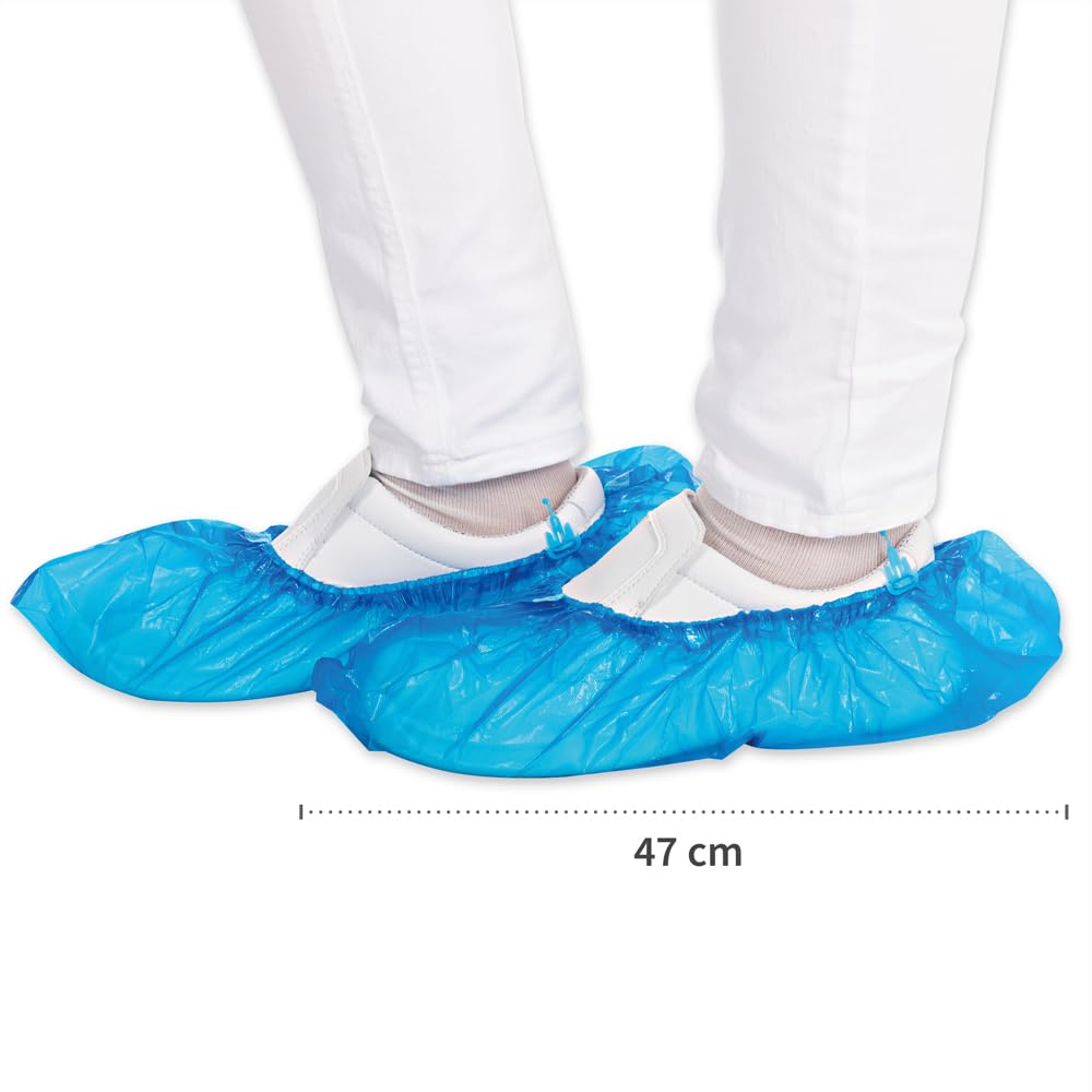 Hygostar Überschuhe für Hygomat, in blau | CPE, Wasserdicht, 1100 Stück (10 x 110 Stück), in Einheitsgröße, Schuhüberzieher, Überziehschuhe, Schuhschutz