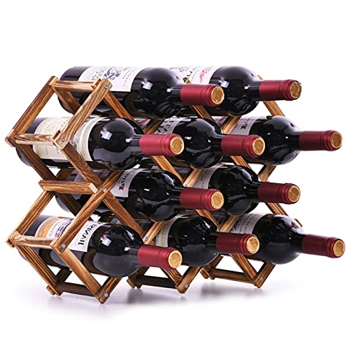 Botellero de Madera Estante Plegable Soporte para Botella de Vino Botelleros para Exhibición de Vinos para Gabinete Cocina...