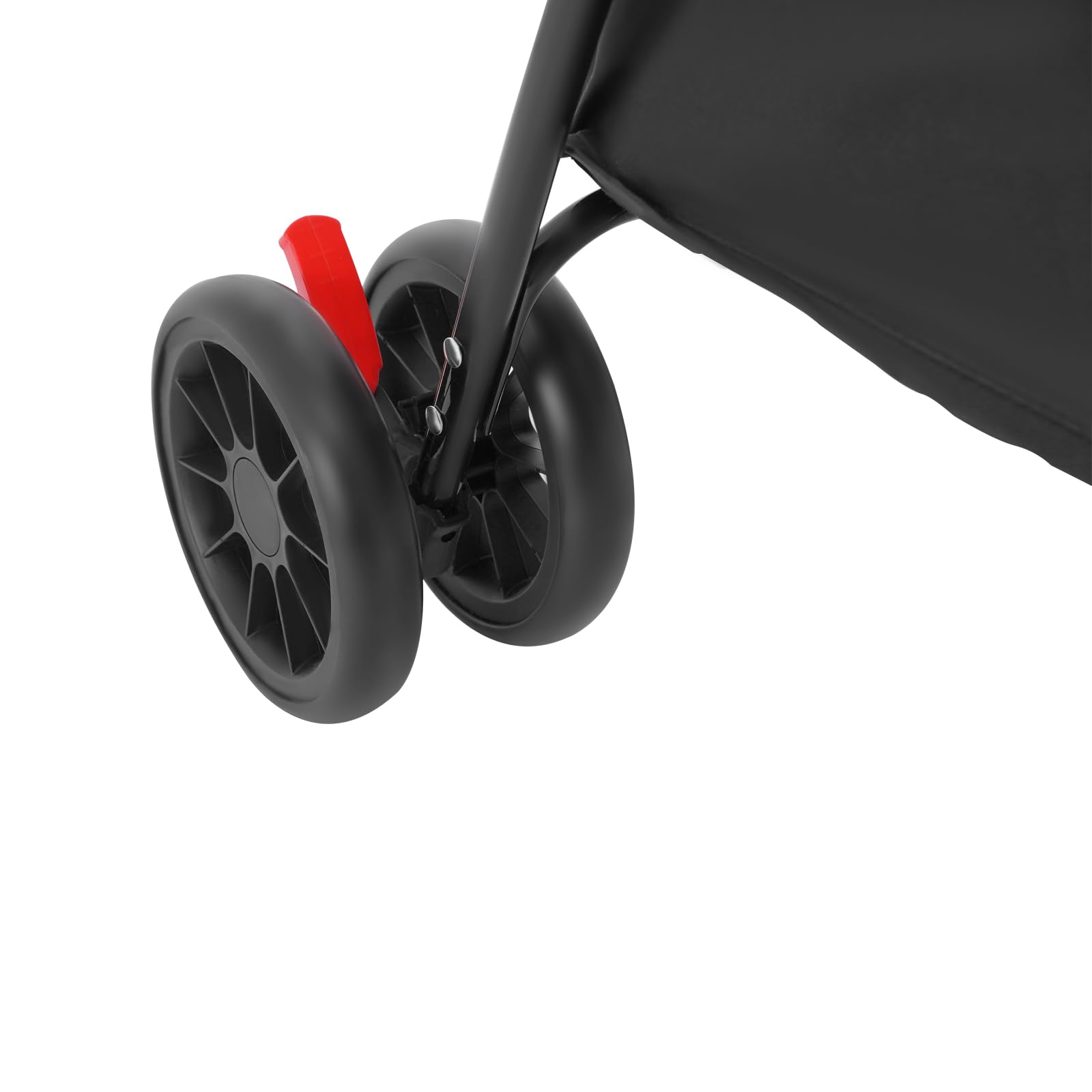 Carrito doble para perros, 2 niveles con ventanas de malla y bolsillos, Oxford y metal, para mascotas de hasta 35 kg, bolsa de transporte plegable, para perros, gatos, mascotas (negro)