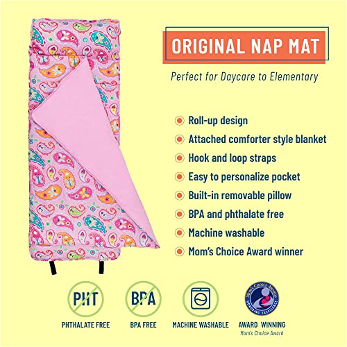 Image of Wildkin Kids Original Nap Mat - Cozy Kids Sleep Mat with Pillow, ideal for School & Travel