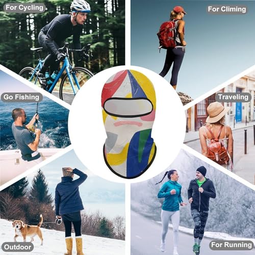 Balaclava para Hombre y Mujer, Máscara de Pintura Abstracta de Color, Cubreboca Integral para Ciclismo, 1 Unidad miniatura 6