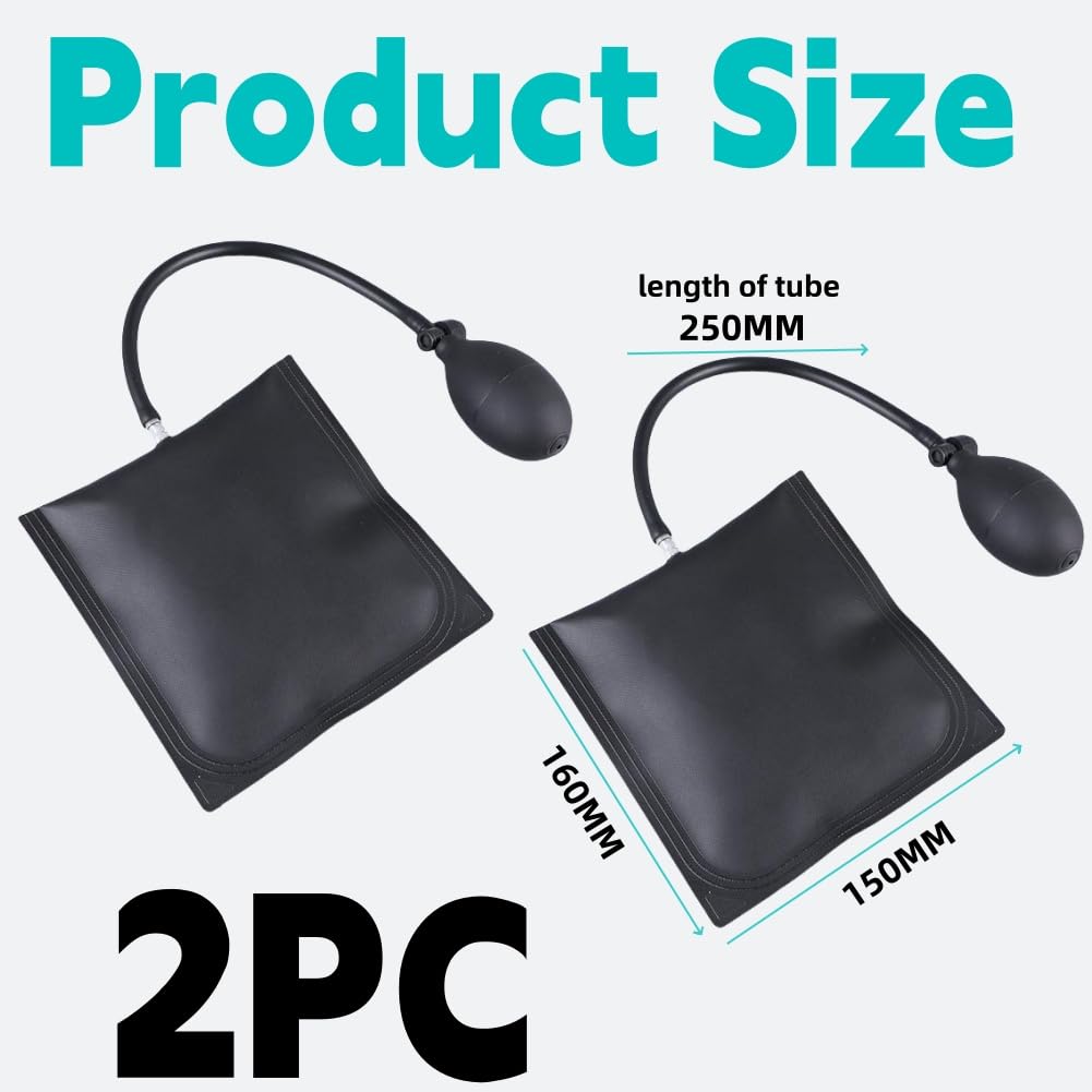 ZDL Coussin Air Wedge,2pcs Coussin de Levage Gonflable,Air Wedge Pump,Air Wedge Coussin Gonflable,Coussin pour Soulever Meuble,Pompe à Air Wedge,Alignement Voiture pour Porte Fenêtre Meuble