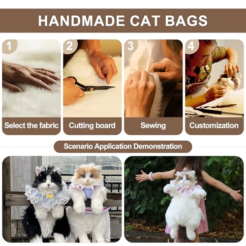 Image of Chongker Cat Shaped Backpack - Handcrafted Stuffed Animals Plush Bag with Adjustable Shoulder, Crossbody, and Handbag Straps (Ragdoll Bag)