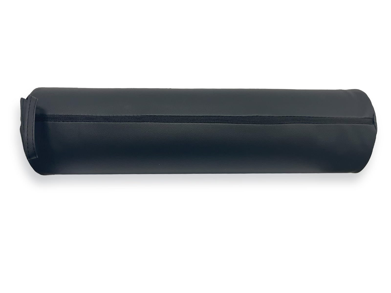 QUIRUMED Cojín Rodillo, 55 x 15 cm, Color Negro, Polipiel, Relleno de Espuma, para Yoga, para Fitness, para Masaje