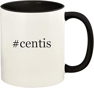 #centis - 11oz Hashtag Ceramic Colored Handle and Inside Coffee Mug Cup, Black