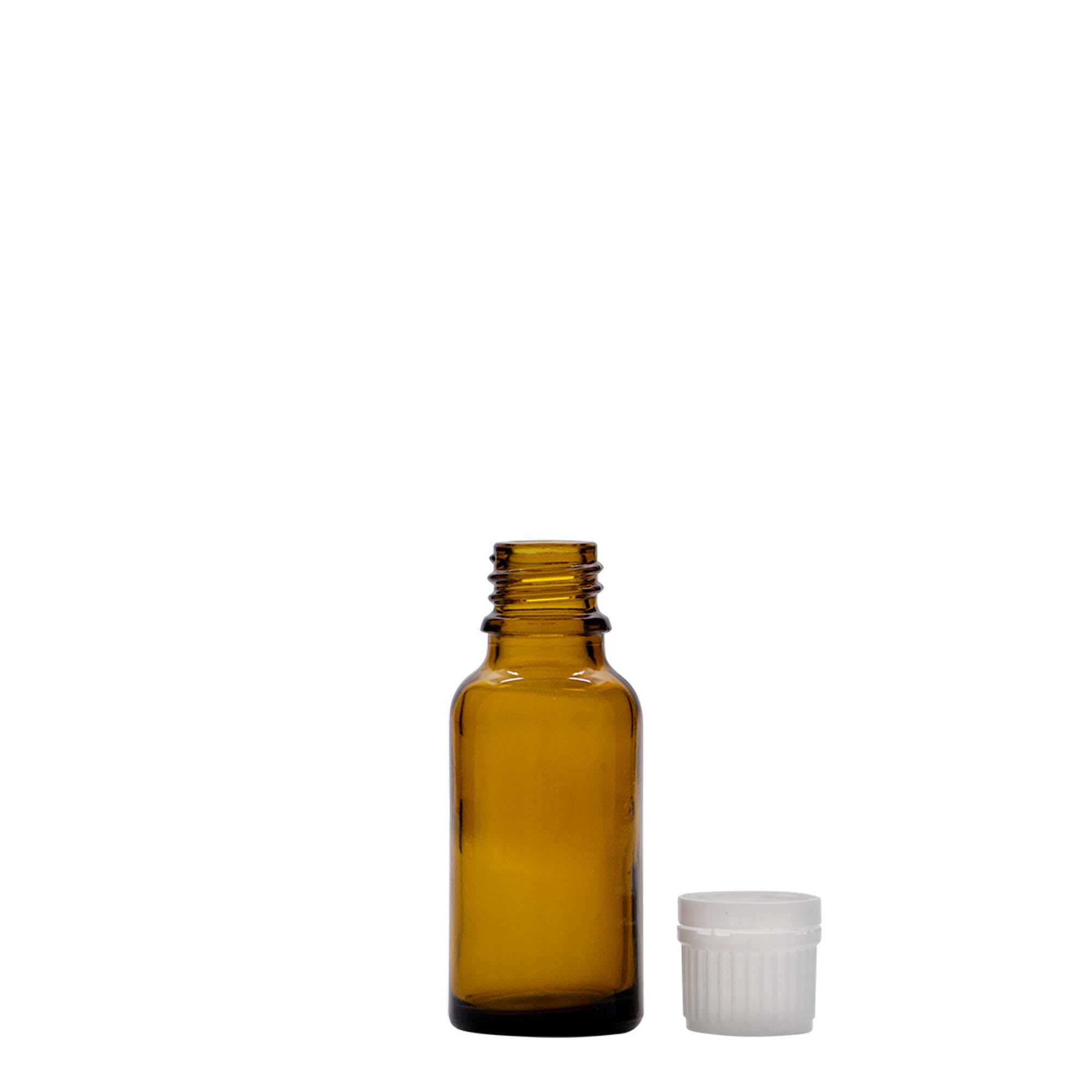 Lot de 50 flacons médicaments en verre marron de 20 ml avec bouchon à vis - Idéal pour les teintures, les soins aromatiques, les échantillons de laboratoire, les remèdes ménagers