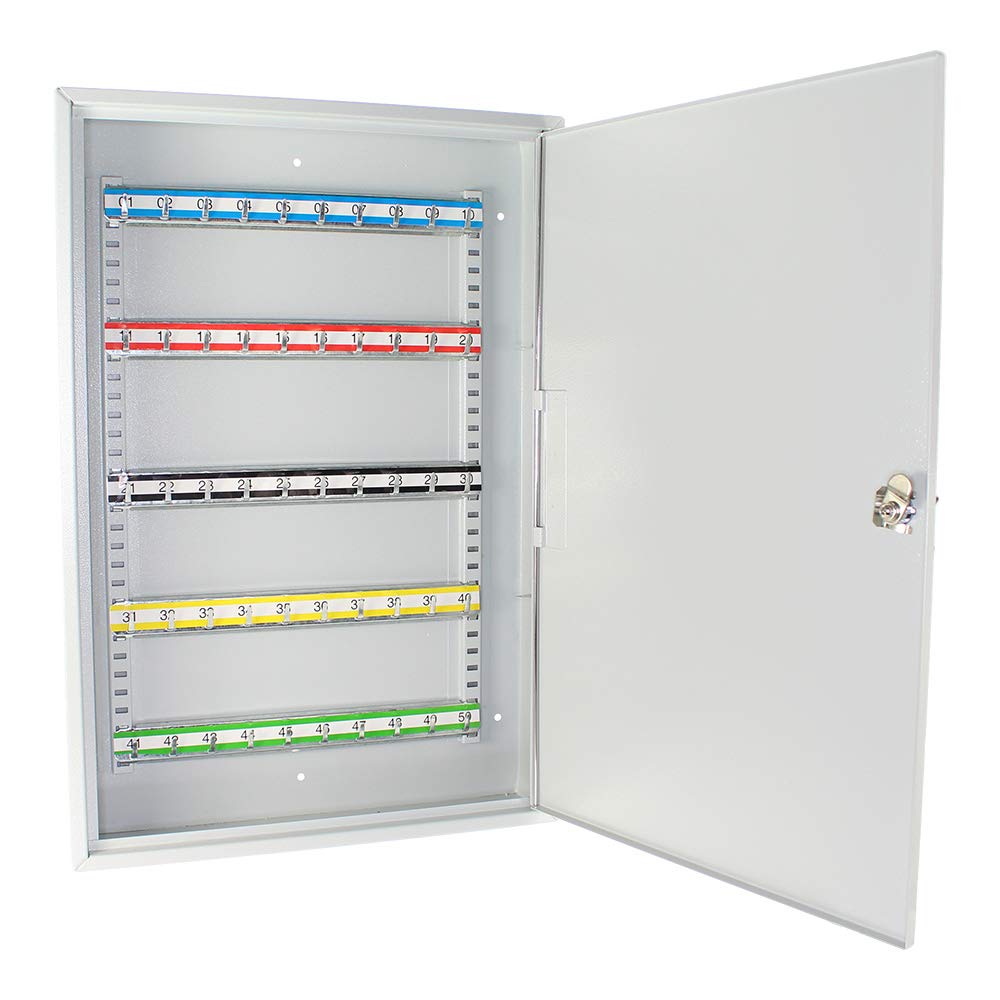 Rottner Armoire à clés Simple S 50 avec Serrure à Cylindre, Gris Clair, 50 étiquettes gratuites, matériel de Montage Inclus.