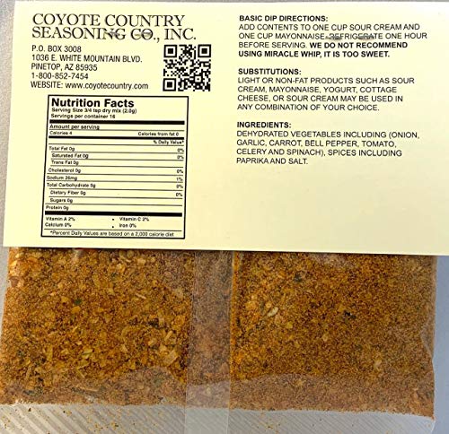 Coyote Country's Garden Vegetable Dip Mix (3 Pack)