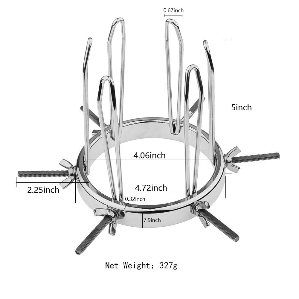 Divaricatore anale vaginale BDSM Labbra Plug anale Divaricatore regolabile Giocattolo del sesso in metallo Giocattolo anale estremo Giocattolo del sesso anale Butt Plug (6 Viti)