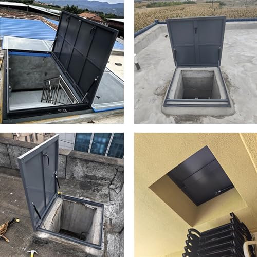 Heavy-Duty Aluminum Roof Access Hatch - Secure Door for Basement Exit & Skylight Cover, Weatherproof, Durable, Easy Access, Ideal for Commercial Use