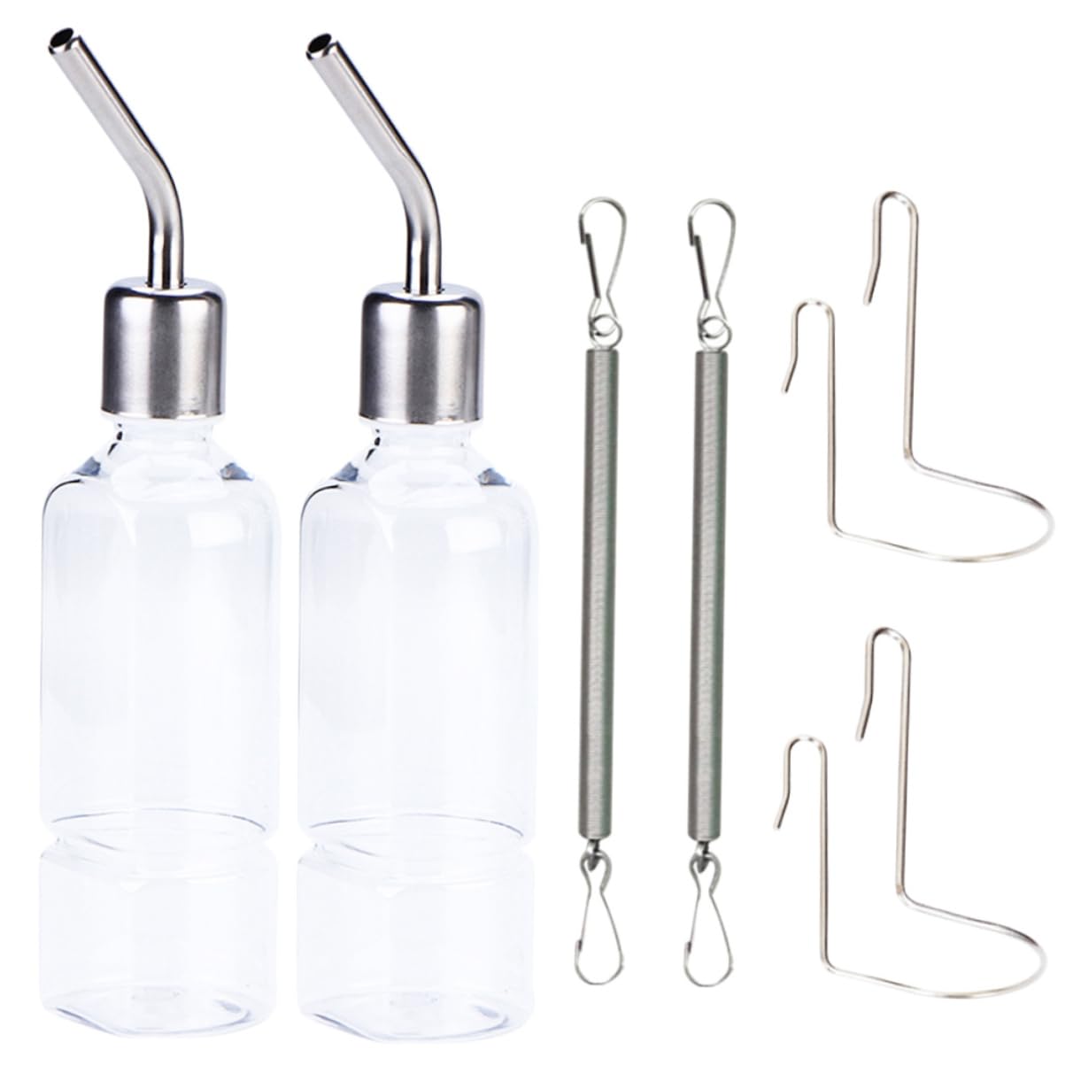 Beaupretty Juego De 3 Botellas De Agua para Hámster Cobaya Y Hurón Fáciles De Instalar Rellenables En Acero Inoxidable (2 Unidades X 3)
