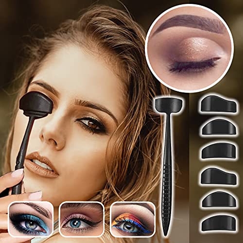 Eyeshadow Stamp Kit ,6 in 1 Crease Line Kit ,Silicone Eye Shadow Crease Line Kit Lazy Quick Eyes Makeup Tool Kit for Women Girls Easily Assist in Drawing the Perfect Eyeliner,7.1 in -long