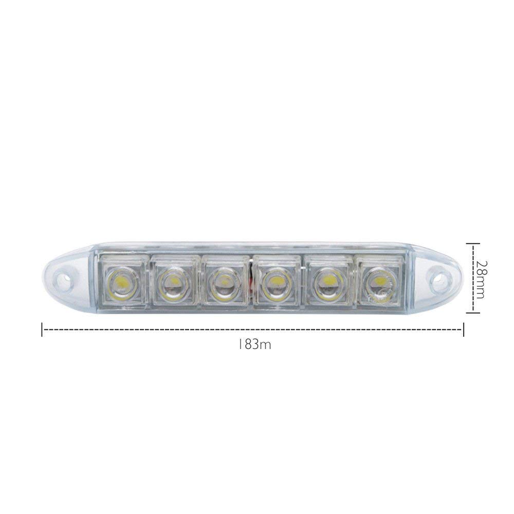 luci di marcia diurna per auto, 2 pezzi, 12 V, 6 LED, luce bianca