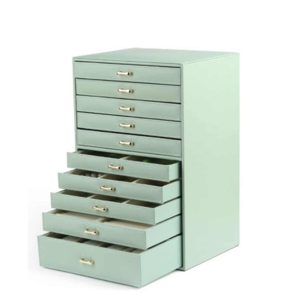 Portagioie extra large, design a 10 strati, custodia in ecopelle per accessori, soluzione elegante e funzionale