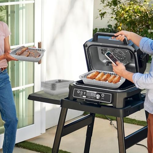 SEAVERRS 20 Pack Drip Pan Liners for Ninja OG850/OG951 Woodfire Outdoor Grill & Smoker - Compatible with OG800 and OG900 Series - Disposable Aluminum Foil Grease Tray,Silver by SEAVERRS - Used condition - Image 6