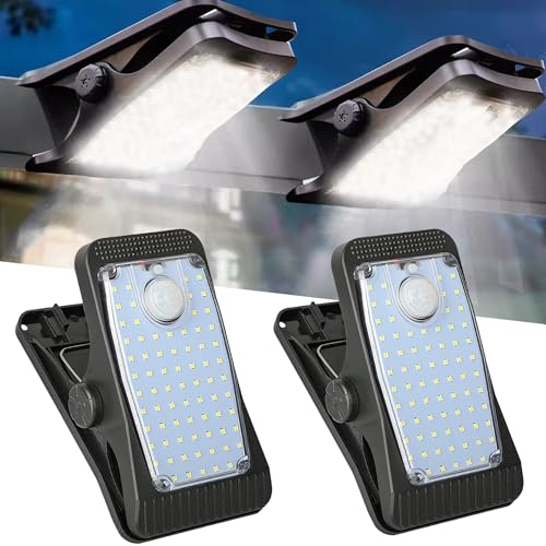 クリップライト 屋外 センサーラ 白色光 YANHAO センサーライト 屋外 ソーラー 人感 2パック 3モード防水 超高輝度 防災 地震 台風対応 庭 ベランダ 駐車場に最適 防犯 ライト 白色光 (73LED)