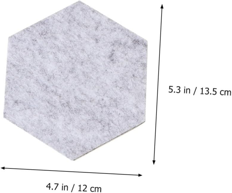 EXCEART 20pcs Self-Adhesive Hexagon Felt Wall Stickers Mint Grey Wool Felt Decorative Wall Board for Creative Home Office DIY Decor for Photos Keys Jewelry Display