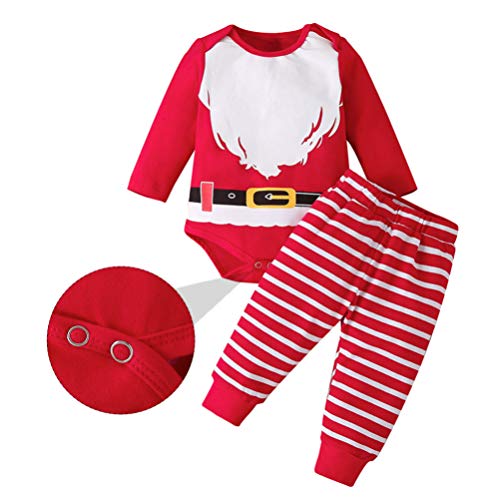 KESYOO Conjunto de 3 Peças/Conjunto de Roupa de Bebê Natalino Conjunto Bodysuit de Manga Longa Natal