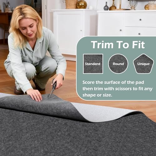 100% Waterproof Rug Pad, 3x5 Foot Non-Slip Rug Pad, 1/8 Inch Non-Slip Carpet,Suitable for Hardwood Floor Felt MATS and All Floors, Protecting The Floor and Keeping The Carpet Soft and Safe