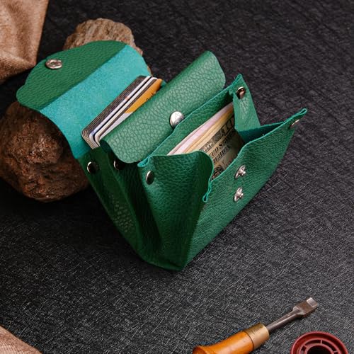 Handmade Women’s Leather Wallet – Soft Genuine Leather, Compact and Stylish Wallets for Women, Elegant Ladies Wallet with Slim Design, Durable and Perfect for women (Green)2
