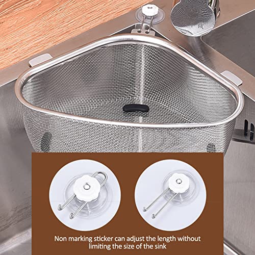 Colador para fregadero triangular de acero inoxidable miniatura 7