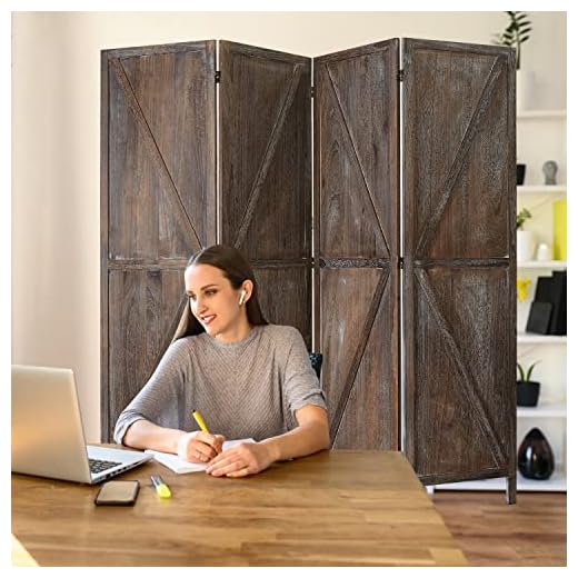 Room Divider Screen Outdoor Privacy Screens - Folding Partition Room Dividers 6ft Tall Portable Freestanding Privacy Screen W-Shaped Design for Home Office, 4 Panels