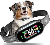 Dog Bark Collar for Small Medium Large Dogs 10-100lbs, Automatic Bark Device with Anti-False Trigger & Bark Count Tracking, 4 Training Modes and 8 Sensitivity to Effectively Stop Barking, Black