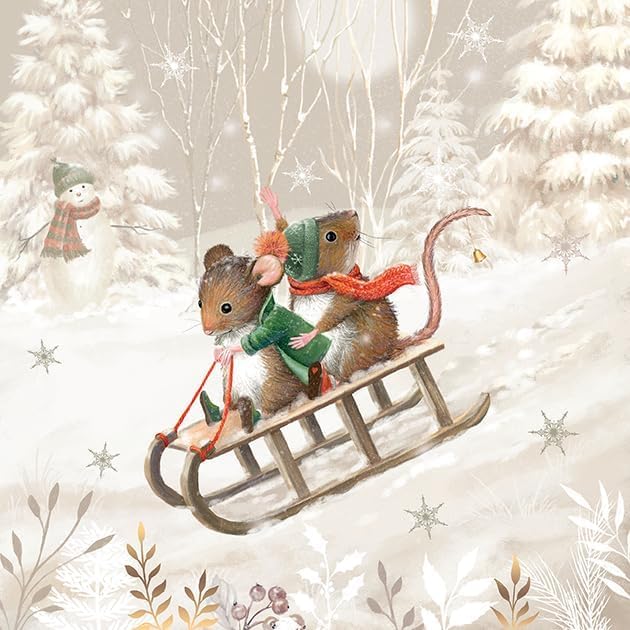 Noel Tatt Charity Christmas Cards Pack of 10 Woodland Mice Winter Scenes