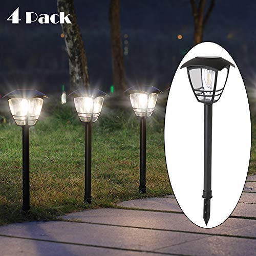 Maggift Vintage Solar Pathway Lights LED Bulbs Solar Powered Garden Walkway Lights
