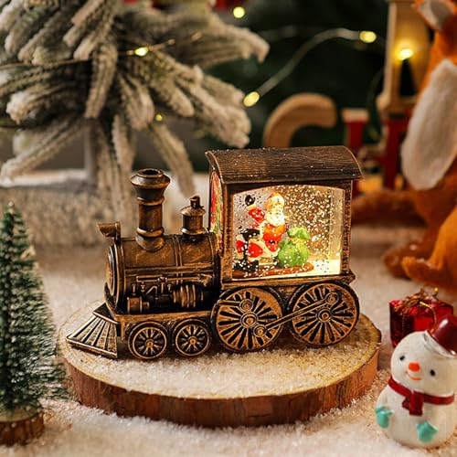 Figurine train du Père Noël en résine, le cadeau de Noël traditionnel idéal