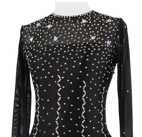Traje de patinação artística para meninas gradiente saia patinação no gelo roupas de ginástica compe