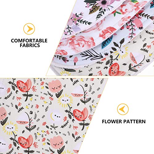 STOBOK 4 Peças de Pano para Arrotar para Bebê Toalhas Absorventes E Macias Com Padrão de Flores Pano