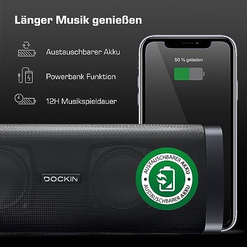 DOCKIN 15231 D Fine Głośnik Bluetooth Czarny
