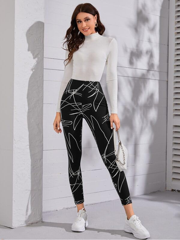 Image of DTR FASHION Women's Black Stretchable Cotton Blend Casual Jegging