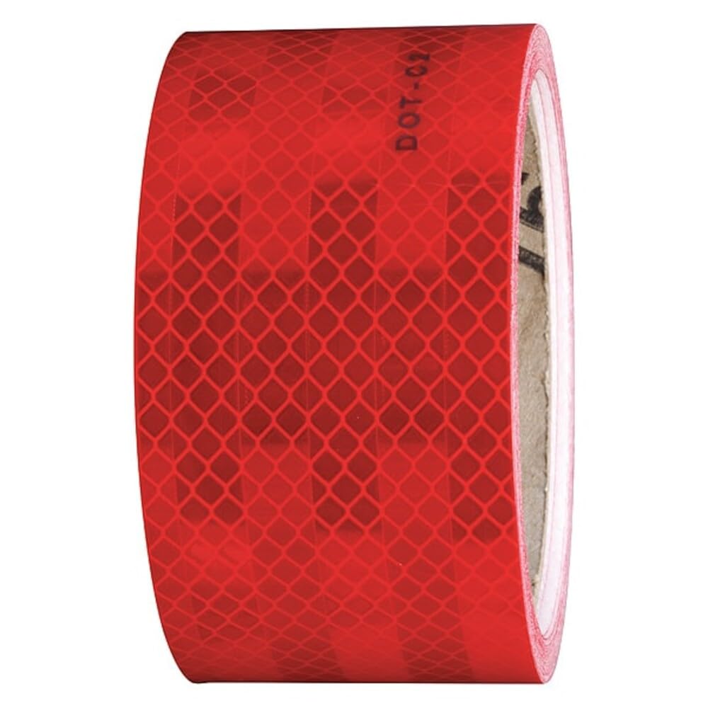 3M Diamond Grade 983-72 ES Red Reflective Conspicuity Tape - 2 in Width x 50 yd Length - 0.014 to 0.018 in Thick - 31033 [PRICE is per ROLL]
