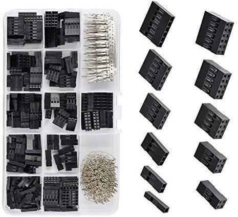 MCIGICM 620Pcs 2.54mm Pitch SM Housing Connector Male Female Crimp Pins Adaptor Assortment jst Connector kit