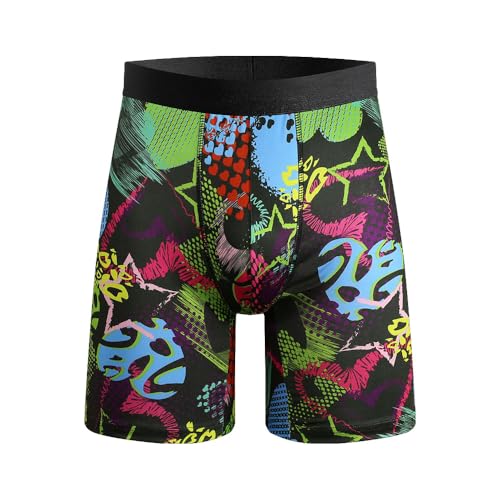 Mens Boxer Briefs for Men Funny Novelty Boxer Brief Boys Underwear Stretch Sport Trunks Underwear Random Pack4