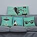 JWEK Taie d'oreiller 5 Pièce Set Coussin Set Animal Oreiller Ensemble Rôle Audrey Hepburn Design Décoration Throw Taie d'oreiller 45X45Cm