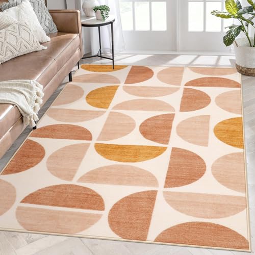 Image of Lahome Boho Rugs 5x7, Ultra-Thin Washable Rugs for Living Room, Non-Slip Foldable Nursery Rug Non Shedding Soft Bedroom Rugs for Classroom Office Dining Room (5x7ft,Multi)