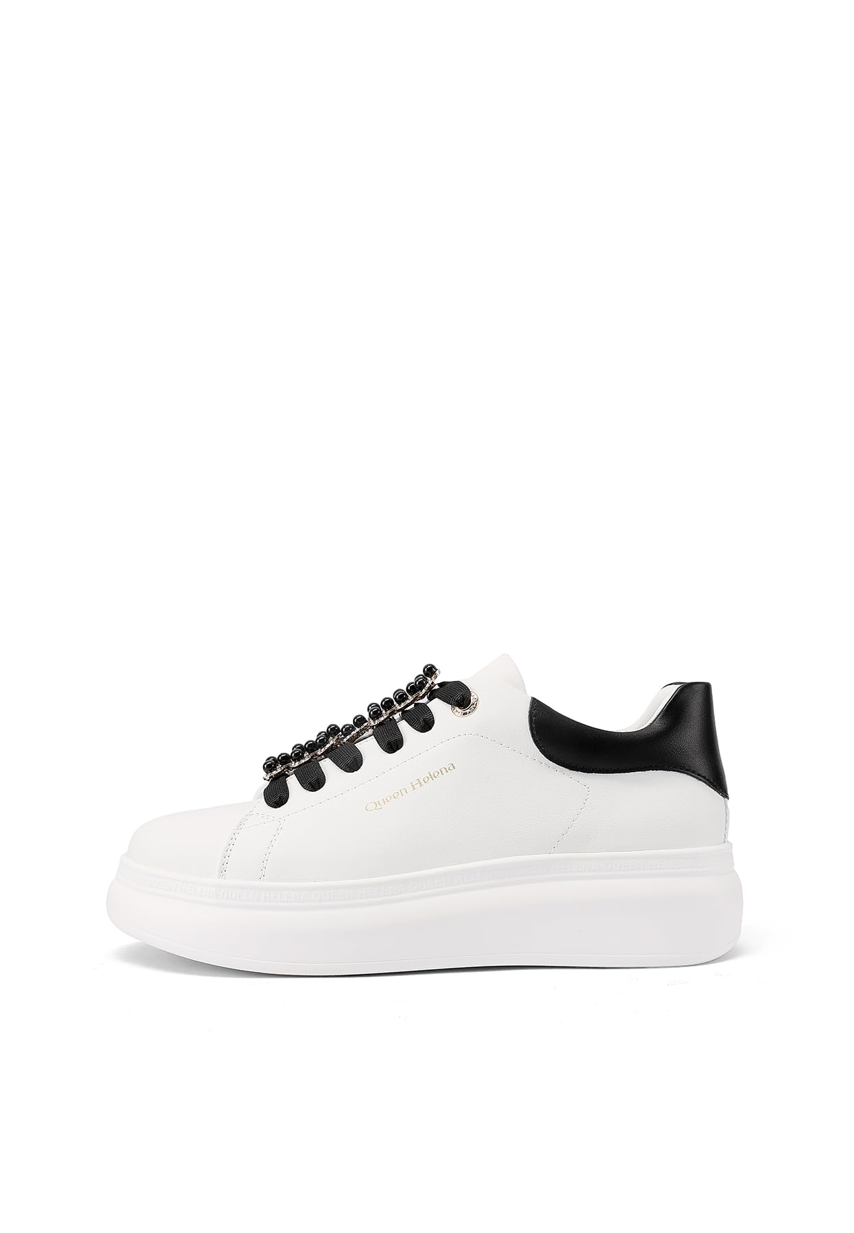QUEEN HELENA Sneakers Platform con Perle Scarpe da Ginnastica Casual Donna X32-13