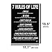 7 Rules of Life Motivational Poster – Printed on Premium Cardstock Paper – Sized 11.7 x 16.5 Inch