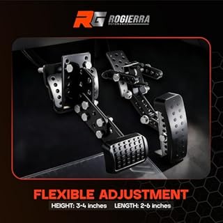 Rogierra Universal Gas and Brake Pedal Extenders for Short Drivers | Adjustable Length & Angle Non-Slip Extensions for Cars, Go Karts, Ride-On Toys | Steel & Rubber Construction, Universal Fit