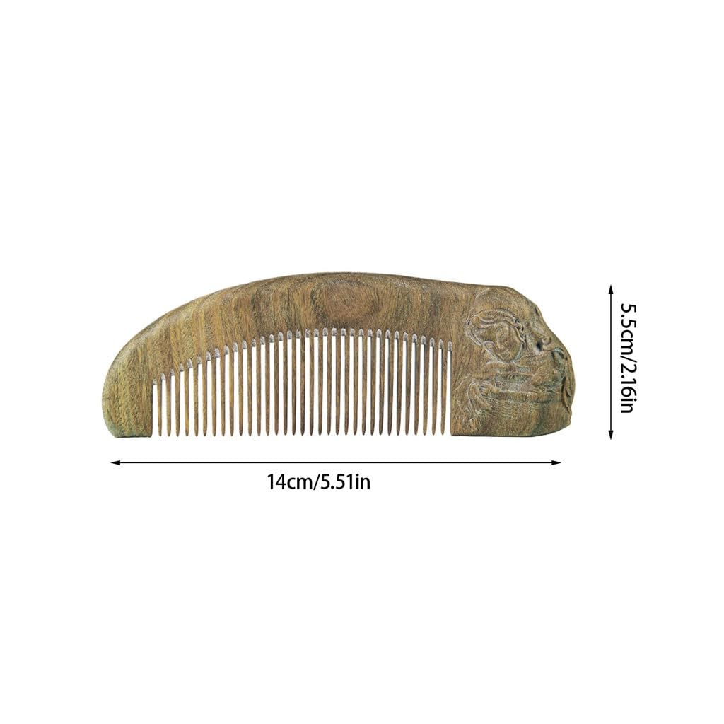 Peruka Grzebień Solid Wood Carved Hair Comb Fine Tooth Beard Comb Travel Hair Comb for Combing and Styling Wet or Dry Curly, Wavy Or Straight Hair Duże grzebienie do włosów