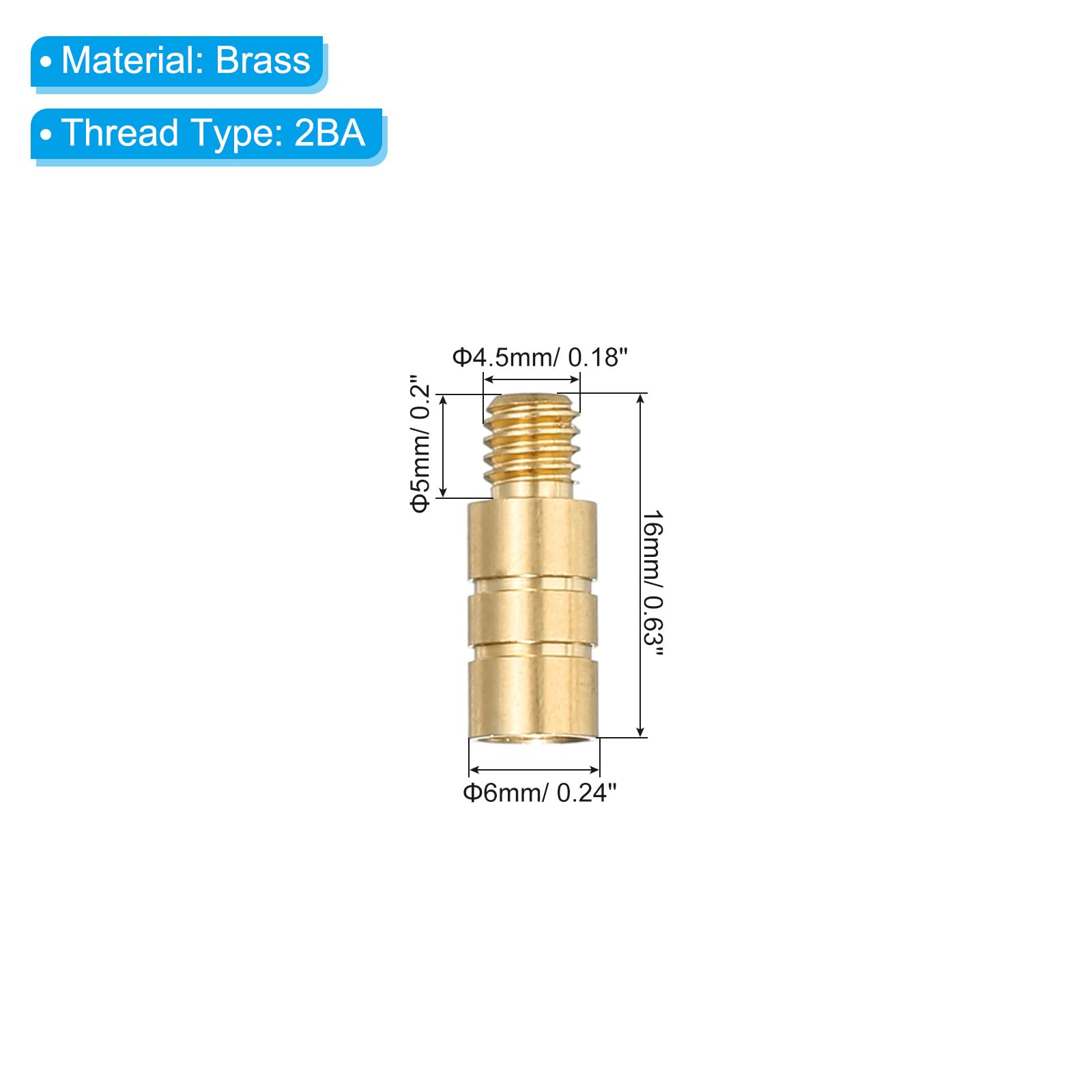 PATIKIL 2g Dart Weights, 9Pcs Brass Add Accentuator 2BA Thread for Dart Counter Weight Accessories Gold Tone - Image 2