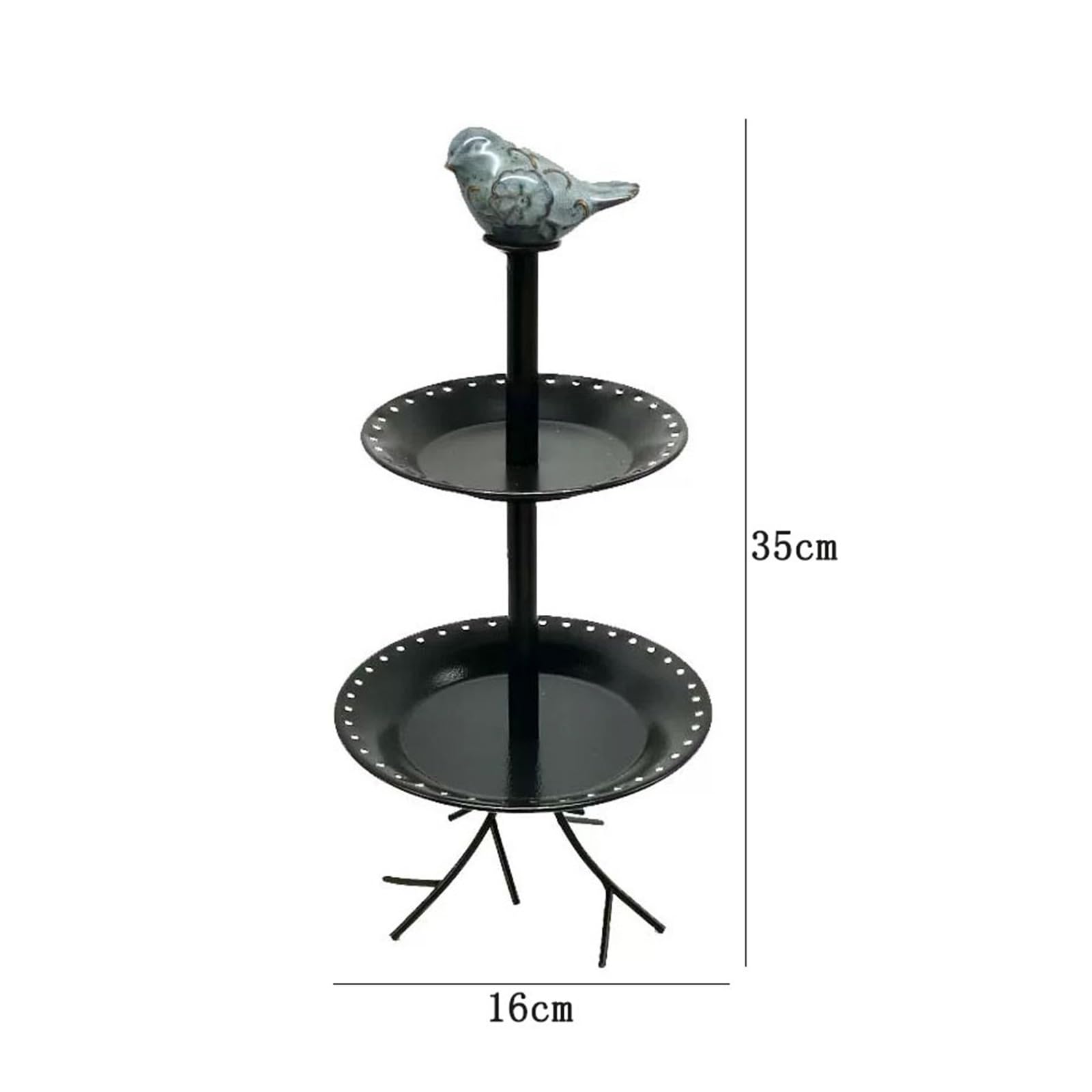 Stań 2-Tier Metal Earring Ring Jewelry Tray with Bird Decor do sprzedaży