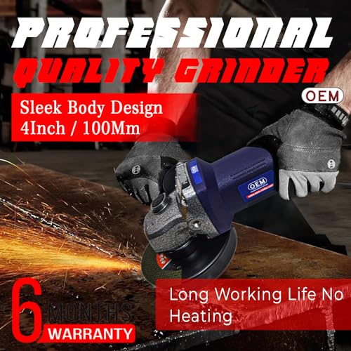 Image of OEM Professional Angle Grinder Sleek Model With 900 W Real Power Heavy Duty Grinder With 6 MONTHS WARRANTY (AG410-4Inch / 100MM / 4 inch)
