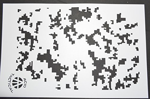 Acid Tactical® 2 Pack - 9X14" Single Design Camouflage Airbrush Spray Paint Stencils - Duracoat Gun (Digital Camo) #TOP6